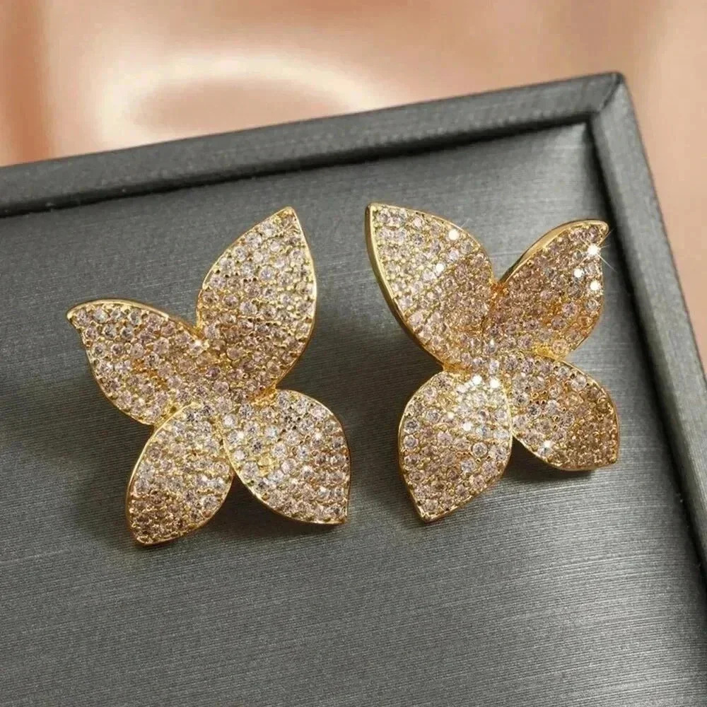 Women's Rakol Copper Butterfly-Shaped Stud Earrings